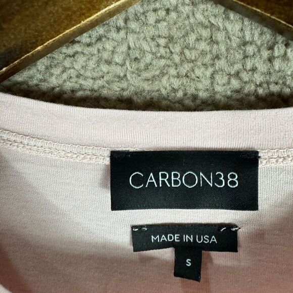 Carbon38 Tee-Shirt Womens Size Small Lotus Ruched Short Sleeve Crew Cotton Modal - Picture 6 of 11